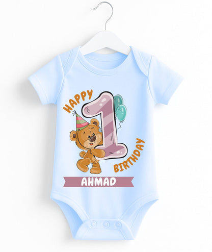Custom Name 1st Birthday Baby Romper