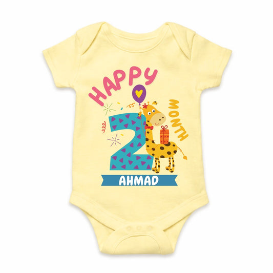Happy 2nd Month Baby Romper | Personalized Name Print