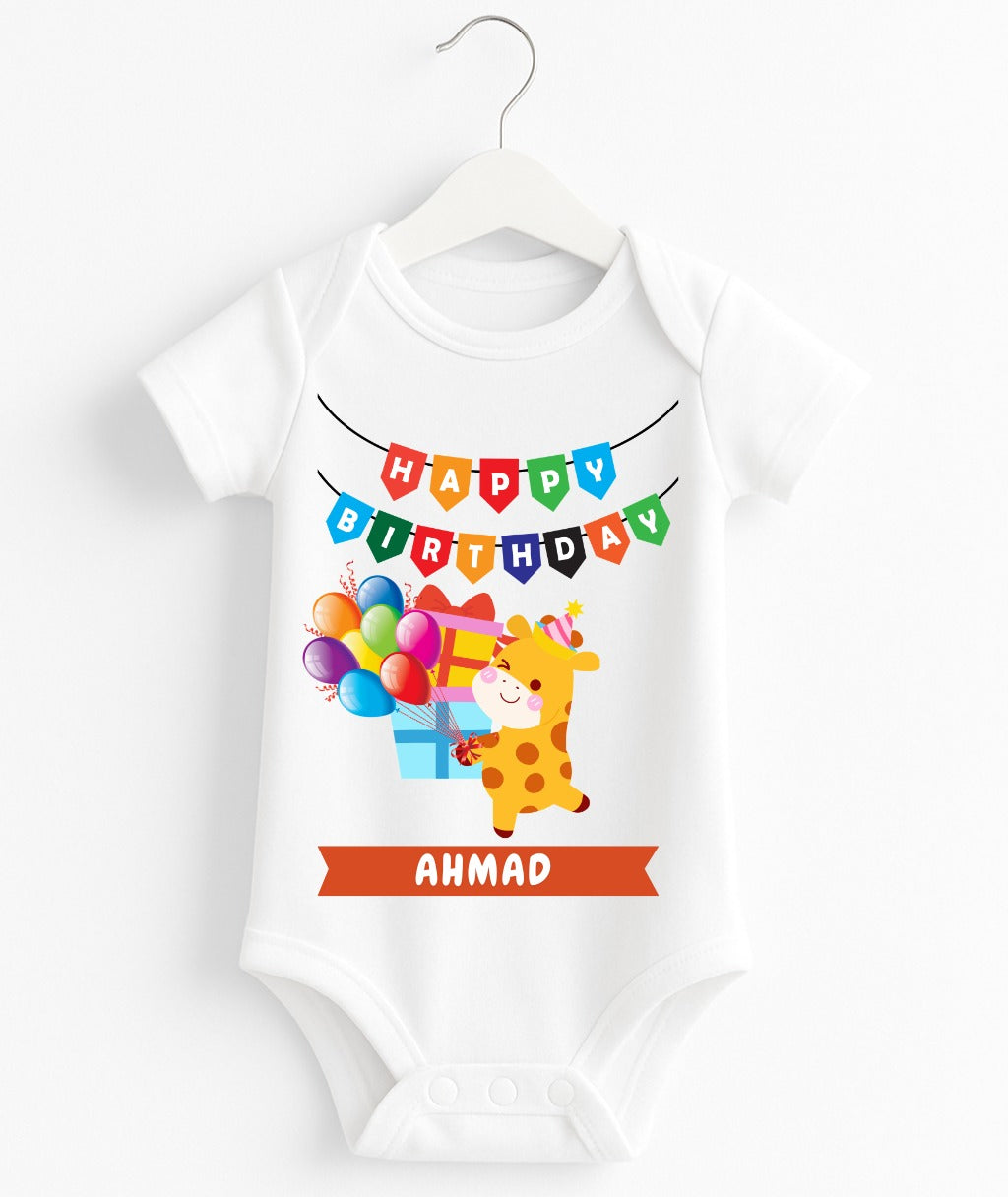 Custom Name Birthday Baby Romper
