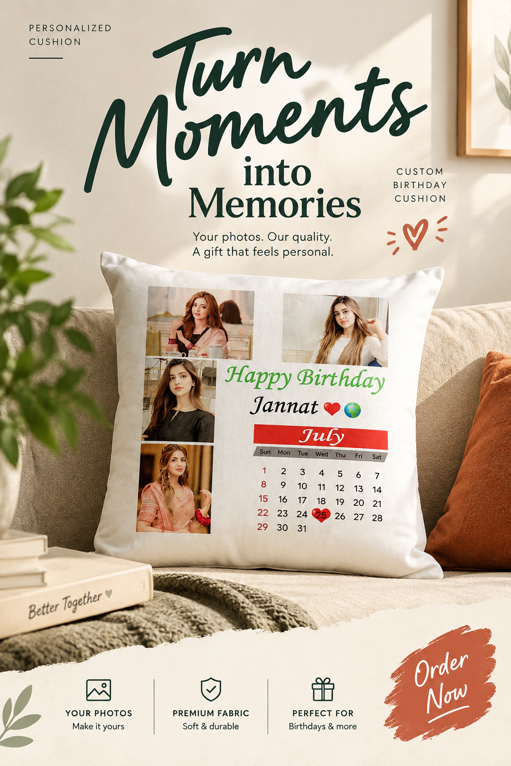 Customized Birthday Cushion
