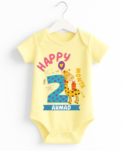 Happy 2nd Month Baby Romper | Personalized Name Print